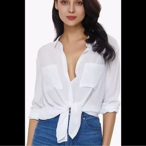 SUKIANSY | NWT White Button Down Top